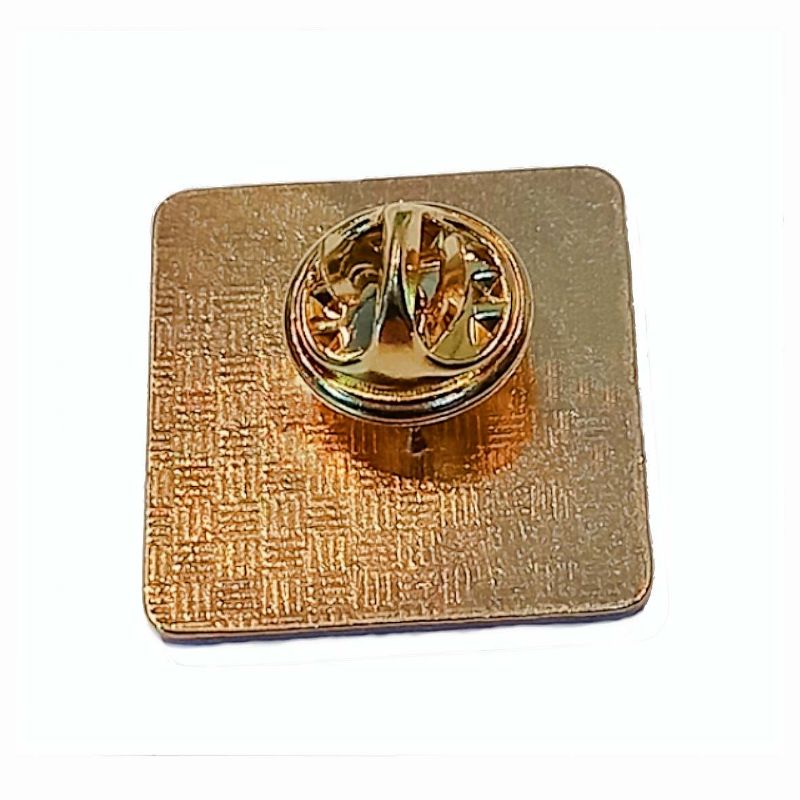 Premium Badge Blank rect. 22x20 gold clutch & clear dome